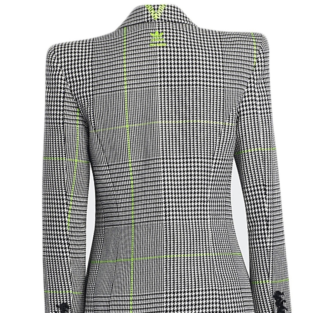 IVY PARK Black and Neon Green Plaid Blazer - Picture 2 of 2